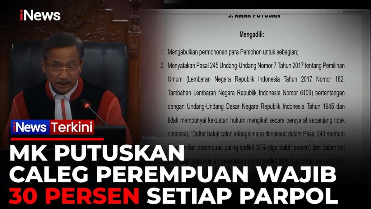 Putusan MK, Parpol yang Tak Penuhi Kuota 30 Caleg Perempuan Bakal Digugurkan KPU Putusan MK, Parpol yang Tak Penuhi Kuota 30 Caleg Perempuan Bakal Digugurkan KPU