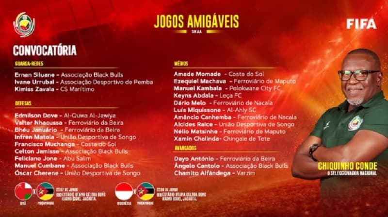 Daftar 25 Pemain Mozambik untuk Hancurkan Timnas Indonesia: Bintang Premier League Dicoret! Daftar 25 Pemain Mozambik untuk Hancurkan Timnas Indonesia: Bintang Premier League Dicoret!