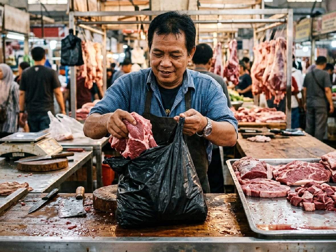 Bahaya Plastik Hitam Dipakai Bungkus Daging, Bisa Picu Gangguan Saraf hingga Kanker Bahaya Plastik Hitam Dipakai Bungkus Daging, Bisa Picu Gangguan Saraf hingga Kanker