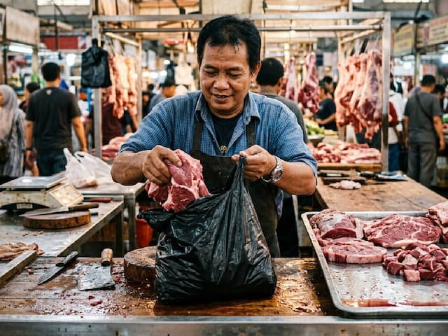 Bahaya Plastik Hitam Dipakai Bungkus Daging, Bisa Picu Gangguan Saraf hingga Kanker Bahaya Plastik Hitam Dipakai Bungkus Daging, Bisa Picu Gangguan Saraf hingga Kanker