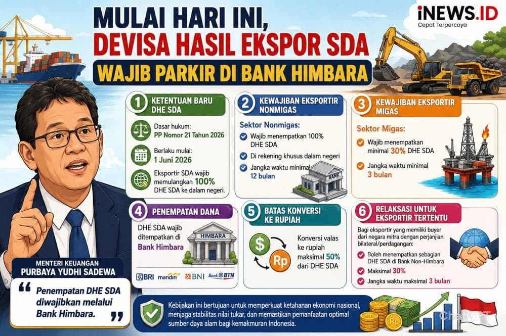 Mulai Hari Ini, Eksportir Wajib Parkir 100 DHE SDA di Dalam Negeri Mulai Hari Ini, Eksportir Wajib Parkir 100 DHE SDA di Dalam Negeri