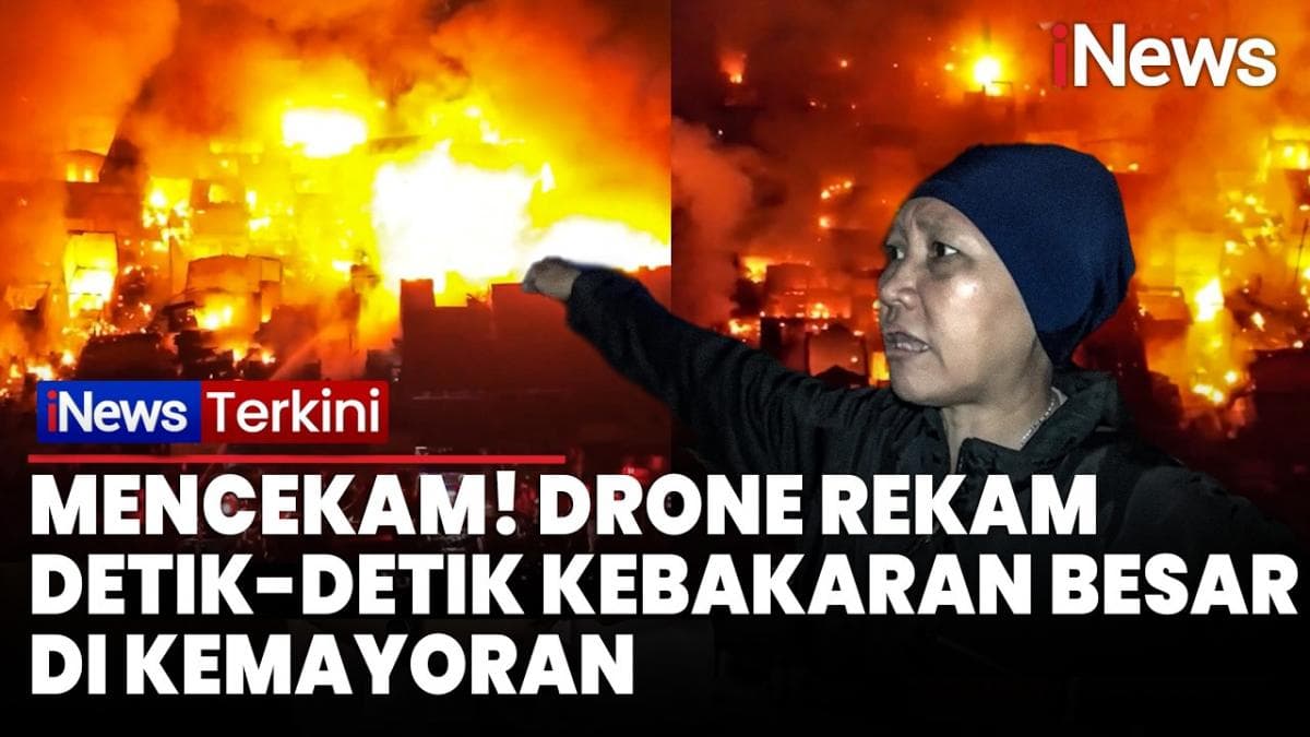 Detik- Detik Drone Rekam Kobaran Api Besar Luluhlantakkan Permukiman Padat di Kemayoran, Ratusan KK Terdampak Detik- Detik Drone Rekam Kobaran Api Besar Luluhlantakkan Permukiman Padat di Kemayoran, Ratusan KK Terdampak
