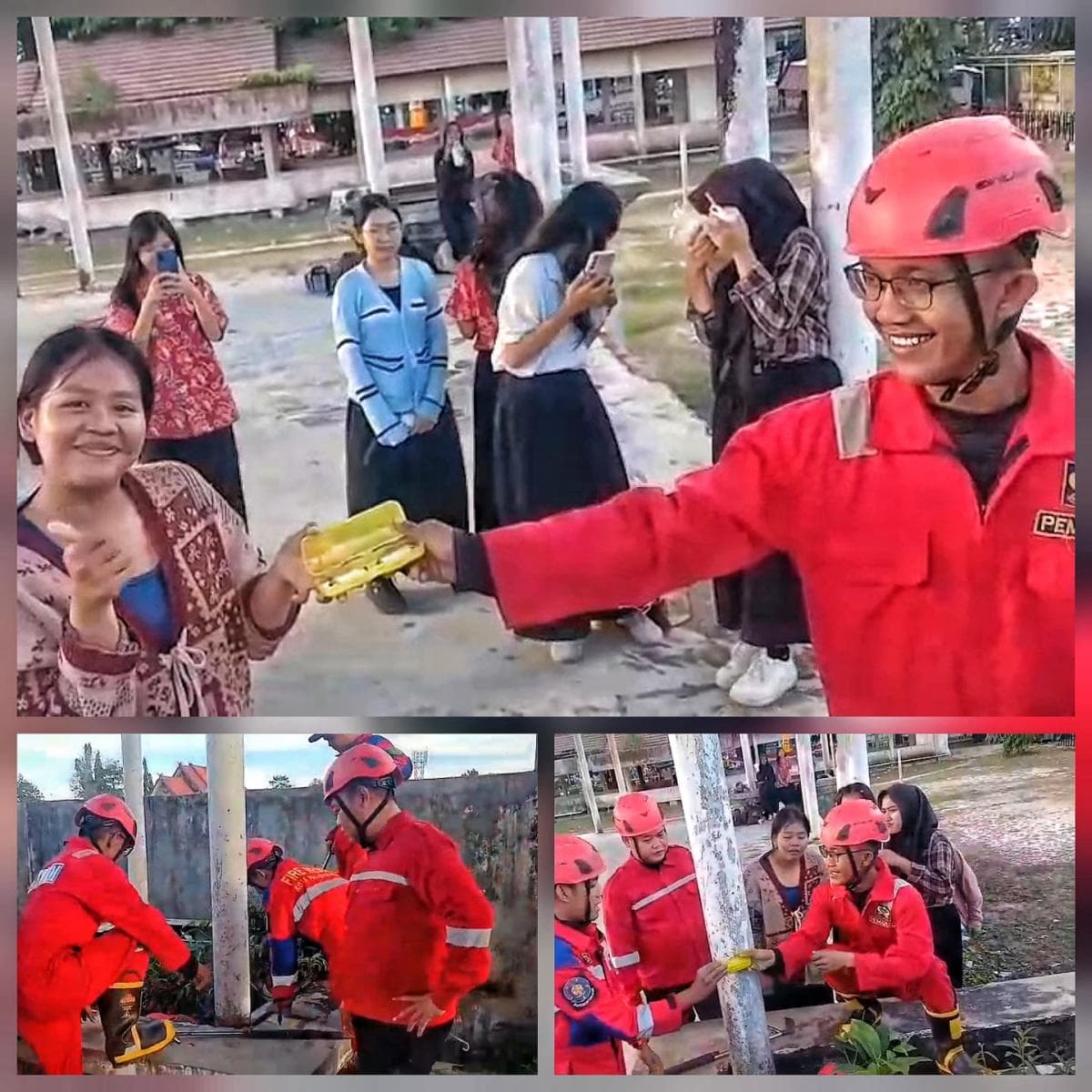 Tim Rescue Damkar Palangka Raya Evakuasi Kacamata Pelajar yang Jatuh ke Terowongan Panggung Tim Rescue Damkar Palangka Raya Evakuasi Kacamata Pelajar yang Jatuh ke Terowongan Panggung