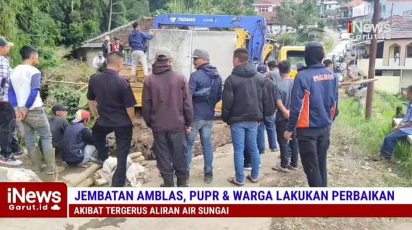Jembatan Ciseupan di Cisurupan Amblas, Akses jalan menuju Gunung Papandayan, Lakukan Perbaikan Jembatan Ciseupan di Cisurupan Amblas, Akses jalan menuju Gunung Papandayan, Lakukan Perbaikan