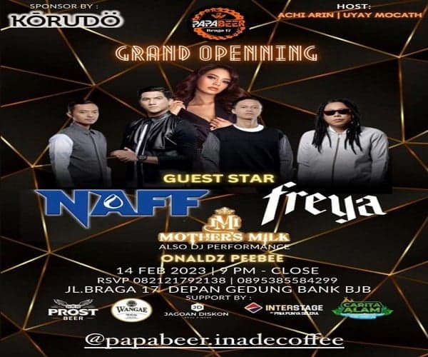 Grand Opening Inade Coffe Papa Beer Bandung, Hadirkan Band Naff hingga Bagi-bagi Es Krim Gratis Grand Opening Inade Coffe Papa Beer Bandung, Hadirkan Band Naff hingga Bagi-bagi Es Krim Gratis