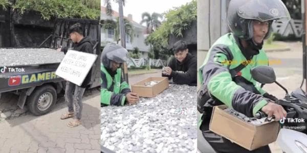 Aksi Bagi-Bagi Uang Receh Satu Pickup, Pengguna Jalan Boleh Ambil Sesuai Kebutuhan Aksi Bagi-Bagi Uang Receh Satu Pickup, Pengguna Jalan Boleh Ambil Sesuai Kebutuhan