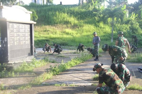 Sambut HUT ke 66 Kodam, Korem 142 Tatag Karya Bakti di TMP Patti`di Sambut HUT ke 66 Kodam, Korem 142 Tatag Karya Bakti di TMP Patti`di