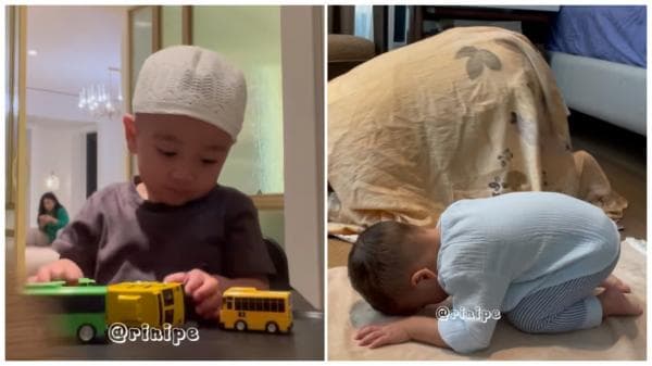 Belajar Sholat, Rayyanza Pakai Peci Membuat Netizen Meleleh Belajar Sholat, Rayyanza Pakai Peci Membuat Netizen Meleleh