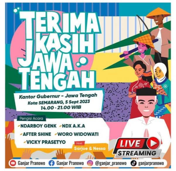 Ganjar Gelar Pesta Rakyat, Dimeriahkan NDX AKA hingga Aftershine Ganjar Gelar Pesta Rakyat, Dimeriahkan NDX AKA hingga Aftershine