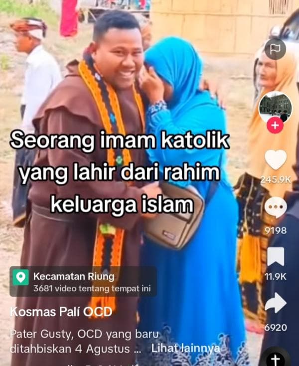Momen Haru Imam Katolik di NTT Peluk Keluarga Muslim Berjilbab Viral di TikTok Momen Haru Imam Katolik di NTT Peluk Keluarga Muslim Berjilbab Viral di TikTok