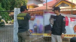 Baliho Bacaleg yang Curi Start Kampanye di Kota Cirebon Ditertibkan Petugas