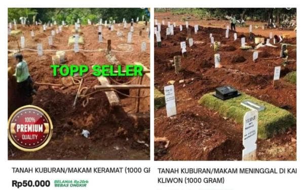 Viral Tanah Kuburan di Jual Bebas di Online Shop, Rp1,3 Juta per 1 Kg Viral Tanah Kuburan di Jual Bebas di Online Shop, Rp1,3 Juta per 1 Kg