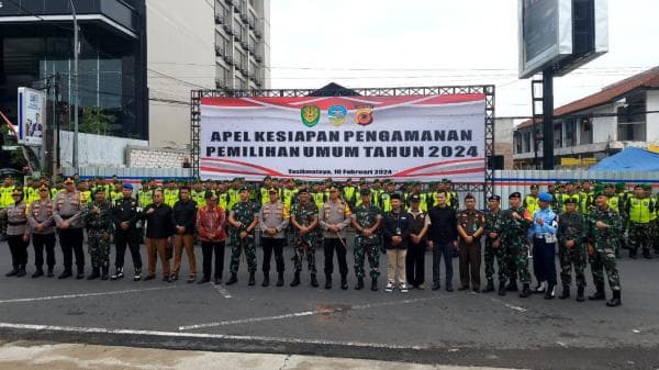 Apel Kesiapsiagaan Pengamanan Pemilu 2024 TNI-Polri di Tasikmalaya, Jaga Soliditas dan Netralitas