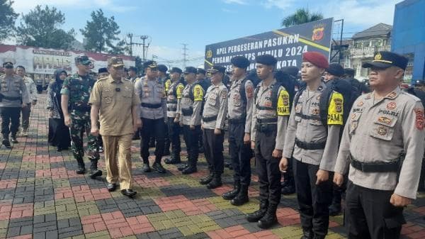 Polres Tasikmalaya Kota Geser 610 Personel ke TPS,  AKBP Joko: Jangan Tinggalkan Area Pengamanan