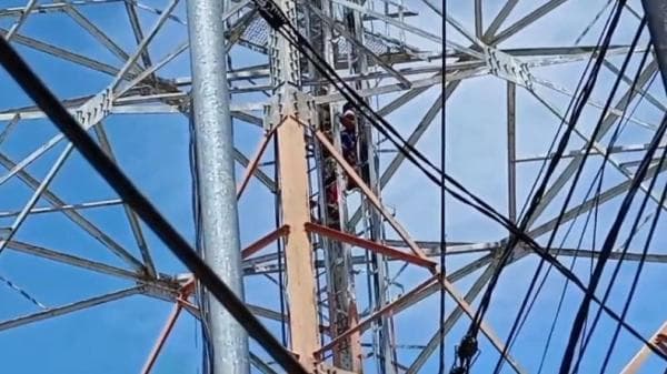 Bocah Panjat Tower Setinggi 40 Meter di Mamuju, Berhasil Dievakuasi gegara Dibujuk dengan HP