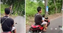 Viral Aksi Video Bocah Lima Tahun Bikin Sport Jantung Bonceng Ayahnya