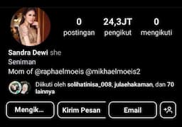 Instagram dan YouTube Sandra Dewi Raib Ditengah Proses Penyelidikan Kasus Timah Rp 271 Triliun