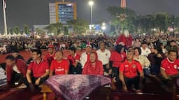 Ribuan Warga Nobar di Simpanglima, Dukung Timnas Indonesia hadapi Irak
