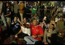 Kapolsek Purwakarta Dampingi Kapolres Cilegon Nobar Piala Asia U 23