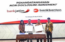Jajaki KUB, Bank Jatim dan Bank Banten Lakukan Penandatanganan NDA