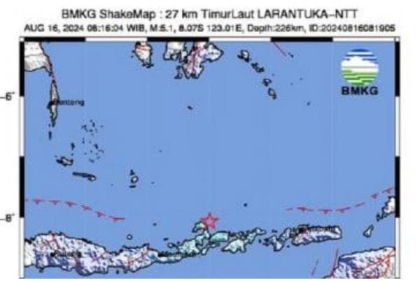 Gempa 5,1 SR Guncang Larantuka Flores Timur Gempa 5,1 SR Guncang Larantuka Flores Timur