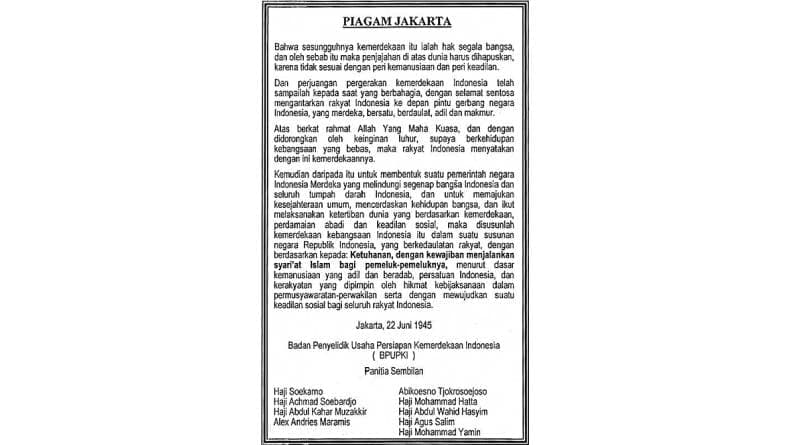 Rumusan Dasar Negara dalam Naskah Piagam Jakarta, Cikal Bakal Pancasila Rumusan Dasar Negara dalam Naskah Piagam Jakarta, Cikal Bakal Pancasila