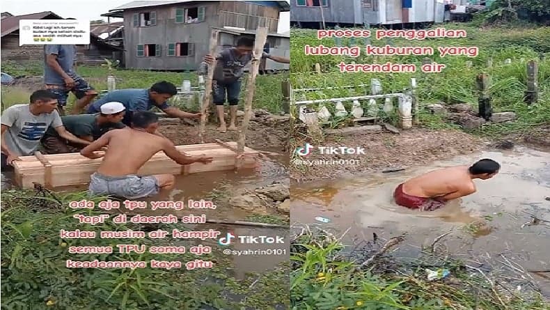 Viral Jenazah Dikubur Dalam Lubang Penuh Air di Kalsel, Ini Faktanya Viral Jenazah Dikubur Dalam Lubang Penuh Air di Kalsel, Ini Faktanya