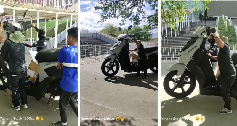 Viral Video Motor Berukuran Raksasa, Netizen: Ini Orangnya Kekecilan atau Motornya Kegedean Viral Video Motor Berukuran Raksasa, Netizen: Ini Orangnya Kekecilan atau Motornya Kegedean
