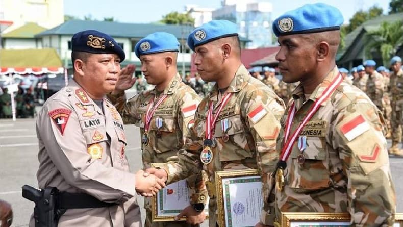 Pasukan Garuda Pulang usai Tugas Jaga Perdamaian Dunia, Disambut Kapolda Maluku