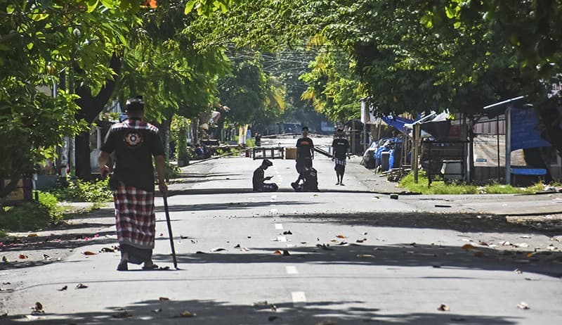 Suasana Hari Raya Nyepi Kota Mataram, Jalanan Dijaga Pecalang