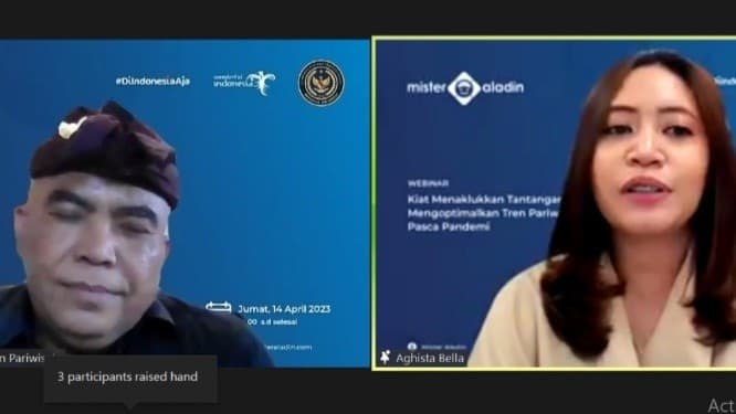 Mister Aladin Beberkan Kiat Jitu Optimalkan Tren Pariwisata 2023 dengan Webinar Bersama Kemenparekraf Mister Aladin Beberkan Kiat Jitu Optimalkan Tren Pariwisata 2023 dengan Webinar Bersama Kemenparekraf