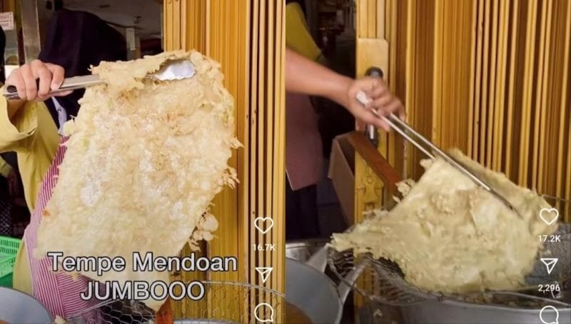 Viral Tempe Mendoan Berukuran Jumbo, Netizen: Bisa untuk Spanduk Pilpres Viral Tempe Mendoan Berukuran Jumbo, Netizen: Bisa untuk Spanduk Pilpres