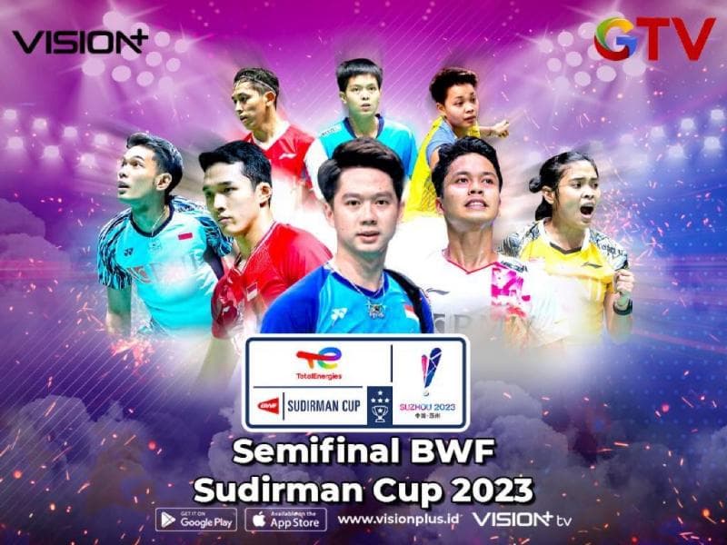 Hari Ini! Nonton Semifinal BWF Sudirman Cup 2023 Live di Vision+ Hari Ini! Nonton Semifinal BWF Sudirman Cup 2023 Live di Vision+