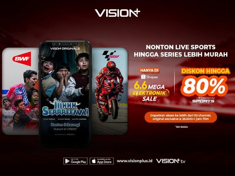 Yuk Serbu! Vision+ Bagi-Bagi Diskon hingga 80% di Shopee 6.6 Mega Elektronik Sale Yuk Serbu! Vision+ Bagi-Bagi Diskon hingga 80% di Shopee 6.6 Mega Elektronik Sale