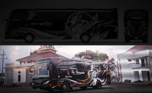 Bergambar Wayang, Desain Livery Bus MTI Mirip PO Haryanto Bergambar Wayang, Desain Livery Bus MTI Mirip PO Haryanto