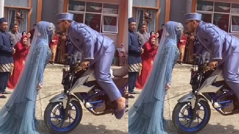 Viral Aksi Freestyle Motor Pengantin Baru Cium Istri, Netizen: Kalau Gagal Akad Nikah di RS Viral Aksi Freestyle Motor Pengantin Baru Cium Istri, Netizen: Kalau Gagal Akad Nikah di RS