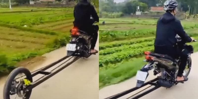Viral Modifikasi Motor Bebek Swing Arm Panjang, Netizen: Roda Belakangnya LDR Viral Modifikasi Motor Bebek Swing Arm Panjang, Netizen: Roda Belakangnya LDR