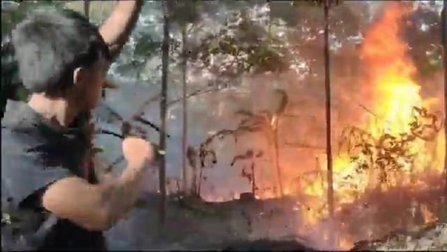 Lahan Perkebunan Karet 17 Hektare di Gunung Gombong Cianjur Terbakar