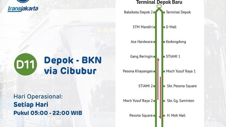 Mudahkan Akses ke LRT, Rute D11 Transjakarta Depok-BKN via Cibubur Beroperasi Hari Ini Mudahkan Akses ke LRT, Rute D11 Transjakarta Depok-BKN via Cibubur Beroperasi Hari Ini
