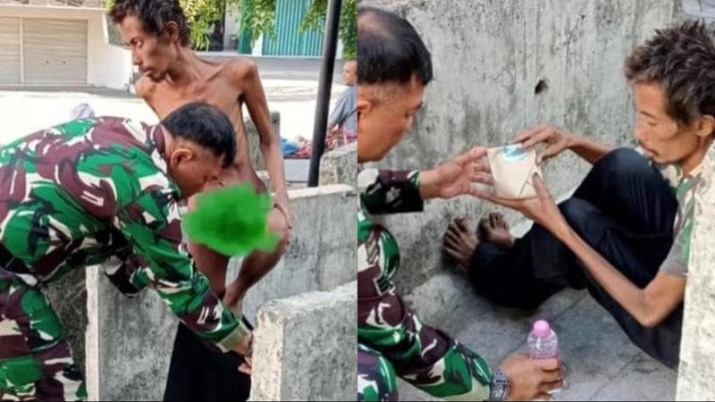 Aksi Babinsa Pakaikan Kaus dan Celana ke ODGJ Telanjang di Semarang Tuai Pujian Netizen Aksi Babinsa Pakaikan Kaus dan Celana ke ODGJ Telanjang di Semarang Tuai Pujian Netizen