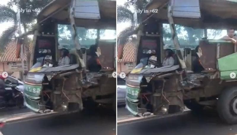 Viral Bus Ringsek Masih Bisa Berjalan, Netizen: Kalau Jalannya Malam Dikira Bus Hantu Viral Bus Ringsek Masih Bisa Berjalan, Netizen: Kalau Jalannya Malam Dikira Bus Hantu