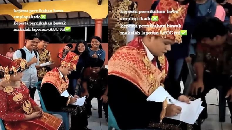 Viral Pernikahan Dosen Diserbu Mahasiswa Bawa Tugas Minta Tanda Tangan, Netizen: Trik Biar Enggak Dikoreksi Viral Pernikahan Dosen Diserbu Mahasiswa Bawa Tugas Minta Tanda Tangan, Netizen: Trik Biar Enggak Dikoreksi