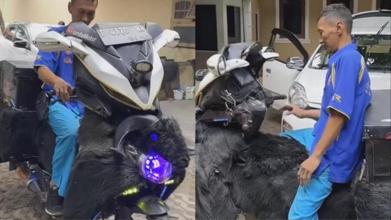 Viral Modifikasi Motor Nyentrik ala Bapak-Bapak, Ada Kepala Kambing dan Suara Mbe Viral Modifikasi Motor Nyentrik ala Bapak-Bapak, Ada Kepala Kambing dan Suara Mbe