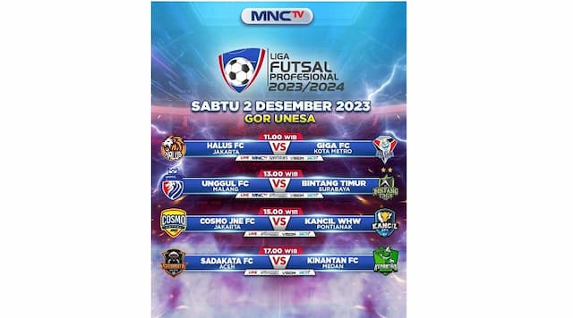 Liga Futsal Profesional Hari Ini: Unggul FC Malang Vs Bintang Timur Surabaya, Live MNCTV