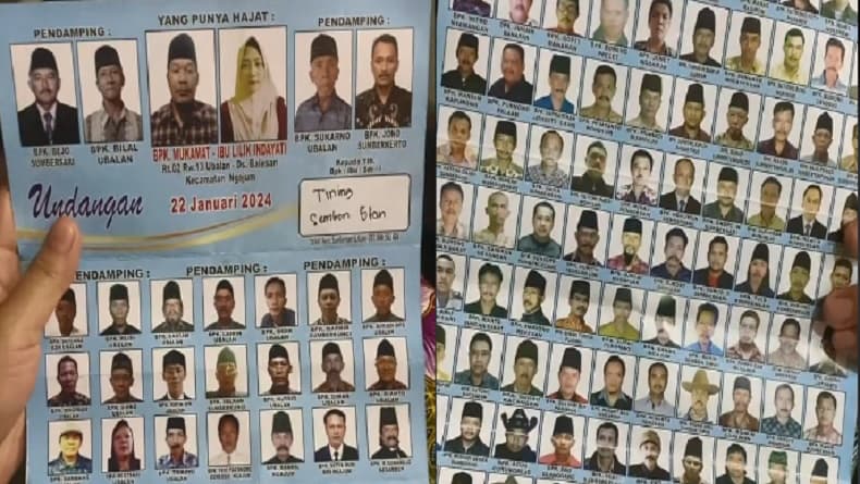 Viral Undangan Hajatan Unik Dipenuhi Foto Keluarga Bak Surat Suara Pemilu di Malang Viral Undangan Hajatan Unik Dipenuhi Foto Keluarga Bak Surat Suara Pemilu di Malang