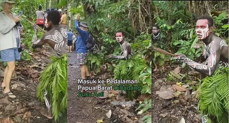Viral Turis Masuk Pedalaman Papua Dihadang Suku Asli, Netizen: Indonesia Emang Sekeren Itu! Viral Turis Masuk Pedalaman Papua Dihadang Suku Asli, Netizen: Indonesia Emang Sekeren Itu!