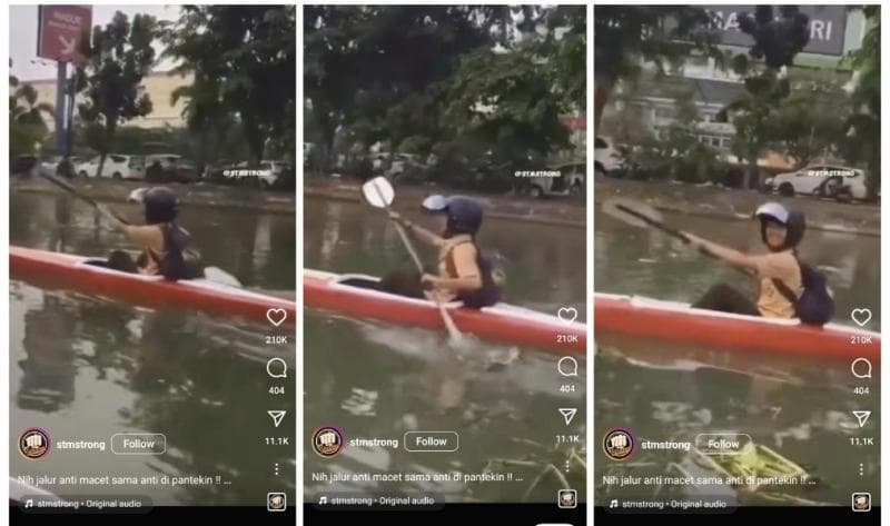 Viral Seorang Siswa di Jakarta Pulang Sekolah Kayuh Perahu Guna Hindari Macet Viral Seorang Siswa di Jakarta Pulang Sekolah Kayuh Perahu Guna Hindari Macet