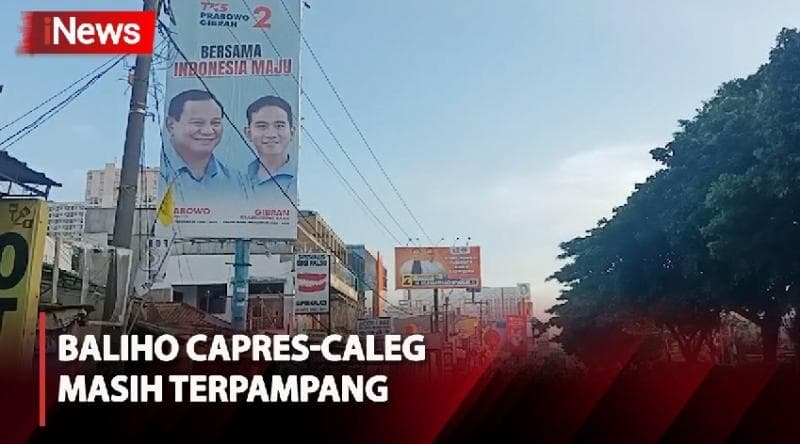 Baliho Milik Capres hingga Caleg Masih Terpampang di Hari Pertama Masa Tenang Pemilu