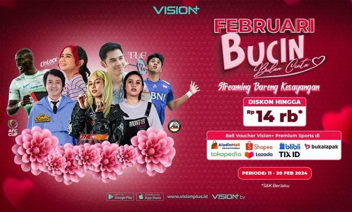 Promo Spesial Valentine dari Vision+, Yuk Nikmati Diskon 10 Persen di Berbagai Platform E-commerce