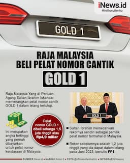 Infografis Raja Malaysia Beli Pelat Nomor Cantik GOLD 1 Seharga Nyaris Rp5 Miliar